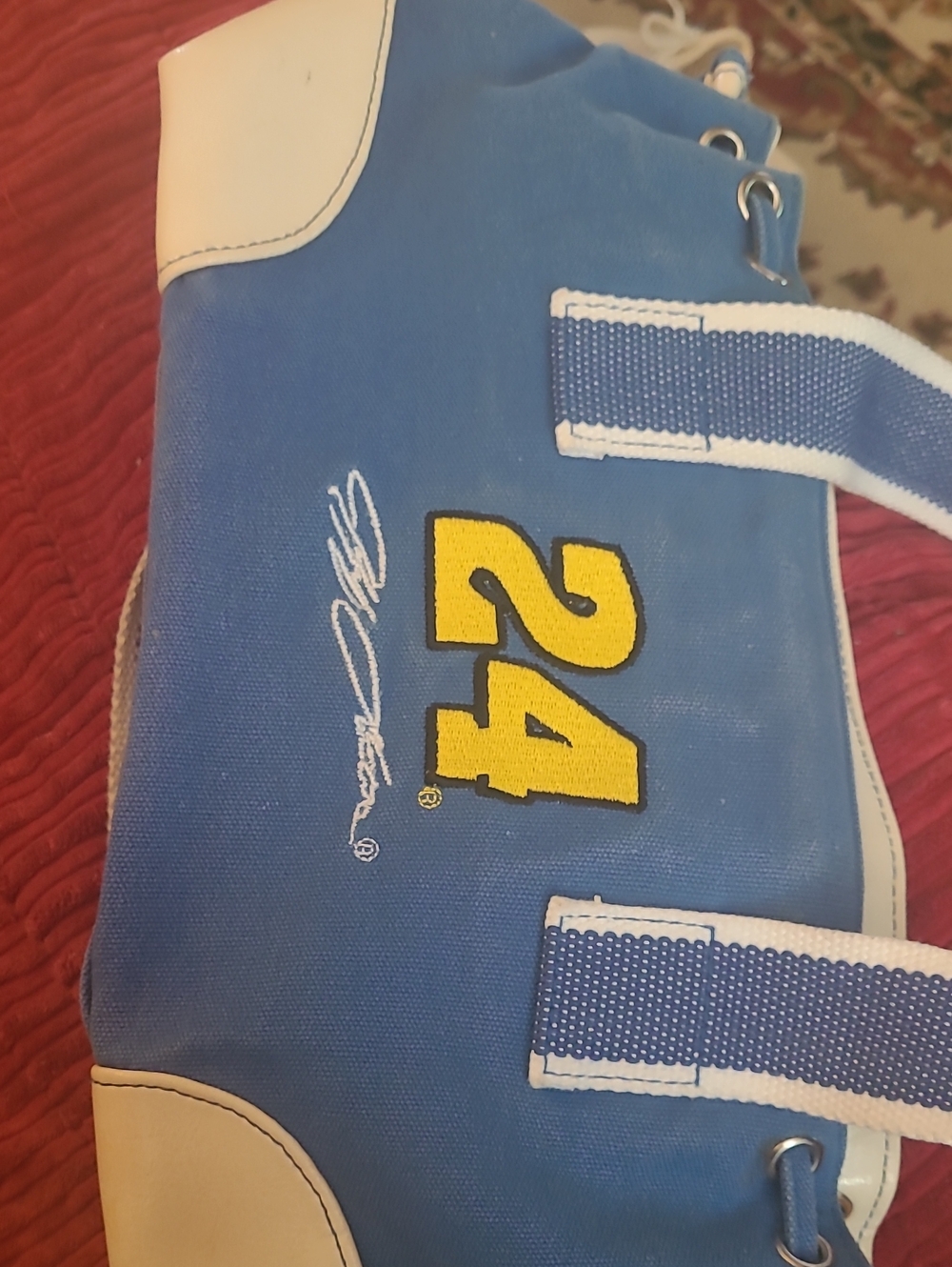 JEFF  GORDON Nascar Blue and Yellow '24' Canvas Tote Bag